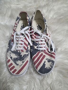 Vans Bold NI leather USA Patriotic White Red Blue sneaker shoe 7.5 7.5W Vans Super Low Pro Review How to Style | TikTok main image 3